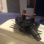 A melted plug from an heater that was still in use in an office in oxford