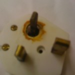 A little burnt plug, remover from a heater left running in an office in Estate agents office Milton Keynes