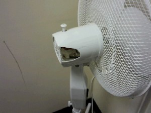 A damaged Fan in use at a college