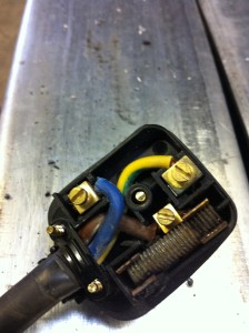 A handy bolt being used instead of a fuse on a weldering machine in  a school