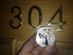 Some incorrect wiring from lamps in refurbished rooms in a well-known  5* Spa Hotel